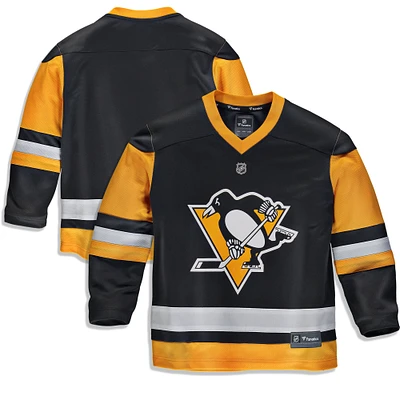 Youth Fanatics Black Pittsburgh Penguins Home Replica - Blank Jersey