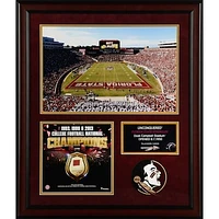 Florida State Seminoles Framed 20" x 24" 3-Time Football Champion Collage with Game-Used Football