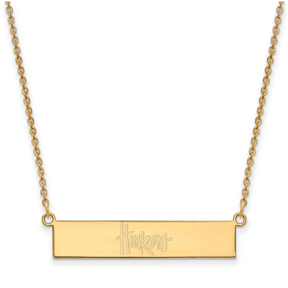 Women's Nebraska Huskers Gold Plated Small Bar Necklace