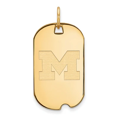 Women's Michigan Wolverines Gold Plated Small Dog Tag