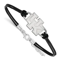 Women's Kentucky Wildcats Sterling Silver Leather Bracelet