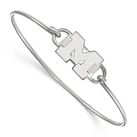 Women's Michigan Wolverines Sterling Silver Wire Bangle