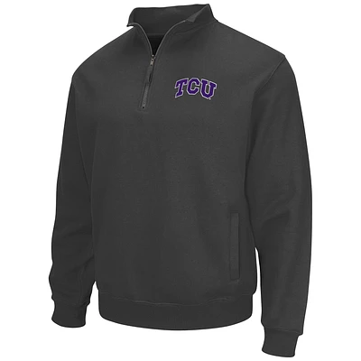 Men's Charcoal TCU Horned Frogs Team Logo Quarter-Zip Sweatshirt