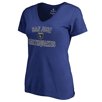 Women's Royal San Jose Earthquakes Victory Arch V-Neck T-Shirt