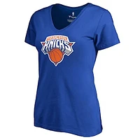 Women's Royal Westchester Knicks Primary Logo V-Neck T-Shirt