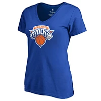 Women's Royal Westchester Knicks Primary Logo V-Neck T-Shirt