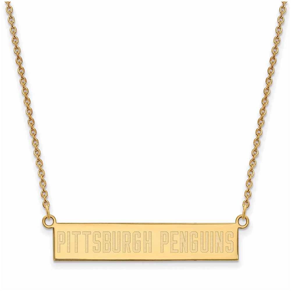 Women's Pittsburgh Penguins Gold Plated Small Bar Necklace