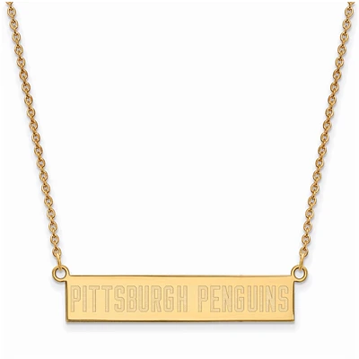 Women's Pittsburgh Penguins Gold Plated Small Bar Necklace