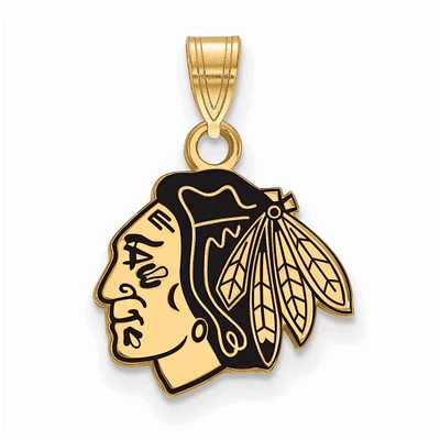 Women's Chicago Blackhawks Gold Plated Small Enamel Pendant