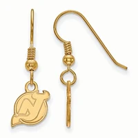 Women's New Jersey Devils Gold Plated XS Dangle Earrings