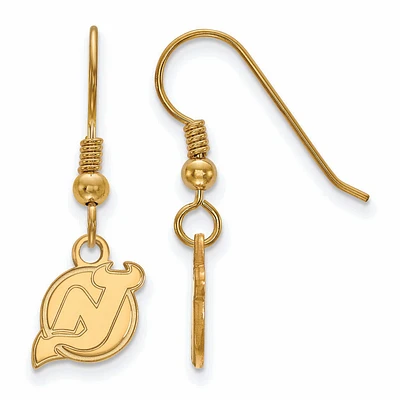 Women's New Jersey Devils Gold Plated XS Dangle Earrings