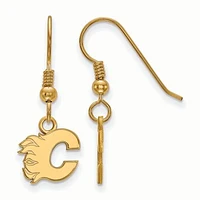 Women's Calgary Flames Gold Plated XS Dangle Earrings