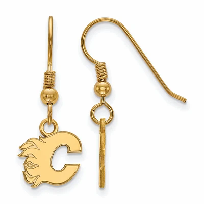 Women's Calgary Flames Gold Plated XS Dangle Earrings