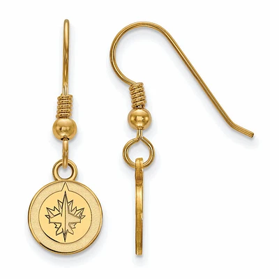Women's Winnipeg Jets Gold Plated XS Dangle Earrings