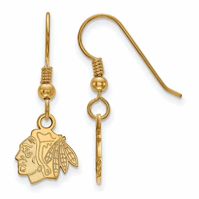 Women's Chicago Blackhawks Gold Plated XS Dangle Earrings