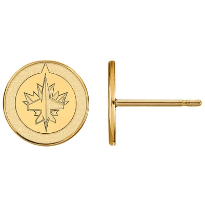 Women's Winnipeg Jets Gold Plated XS Post Earrings