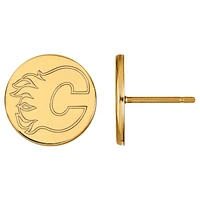 Women's Calgary Flames Gold Plated XS Post Earrings
