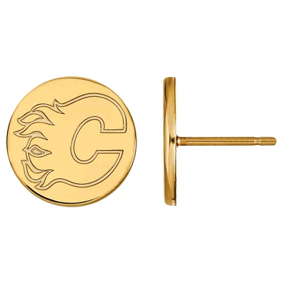 Women's Calgary Flames Gold Plated XS Post Earrings