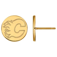 Women's Calgary Flames Gold Plated XS Post Earrings