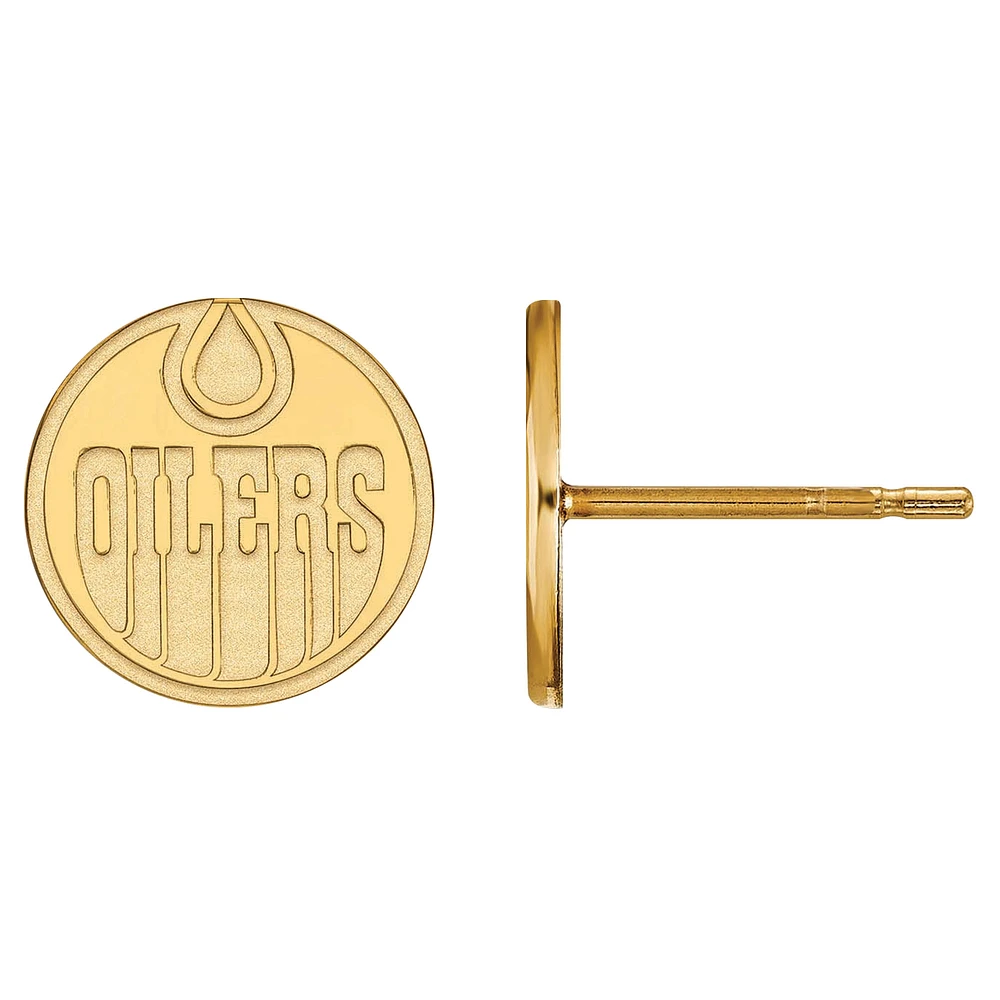 Women's Edmonton Oilers Gold Plated XS Post Earrings