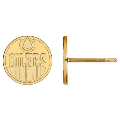 Women's Edmonton Oilers Gold Plated XS Post Earrings
