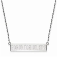 Women's Edmonton Oilers Sterling Silver Small Bar Necklace