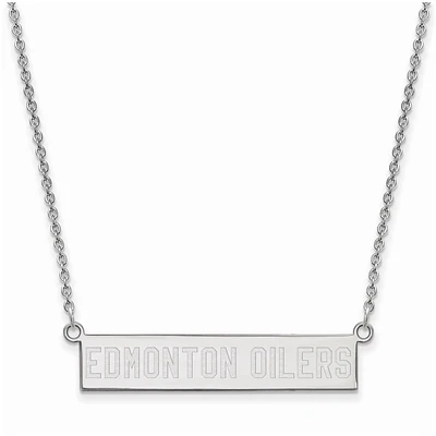 Women's Edmonton Oilers Sterling Silver Small Bar Necklace