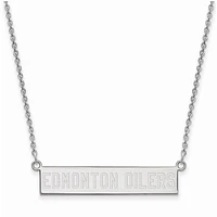 Women's Edmonton Oilers Sterling Silver Small Bar Necklace