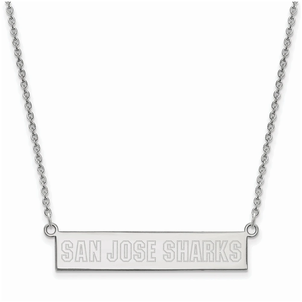 Women's San Jose Sharks Sterling Silver Small Bar Necklace