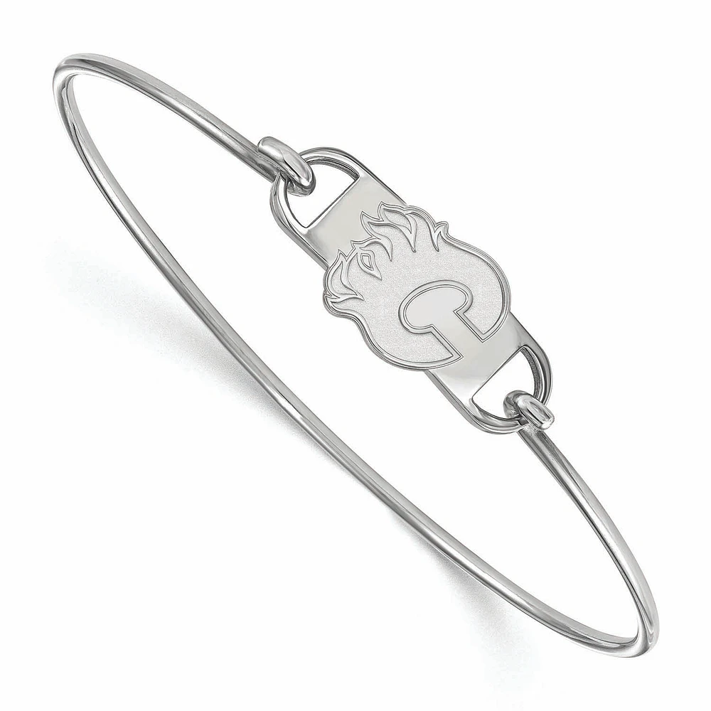 Women's Calgary Flames Sterling Silver Small Wire Bangle Bracelet