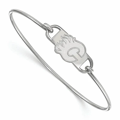 Women's Calgary Flames Sterling Silver Small Wire Bangle Bracelet