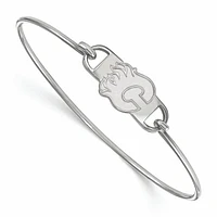 Women's Calgary Flames Sterling Silver Small Wire Bangle Bracelet