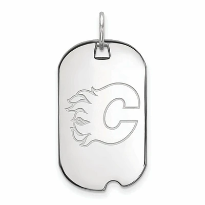 Women's Calgary Flames Sterling Silver Small Dog Tag