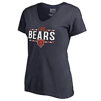 Women's Navy Chicago Bears Arriba V-Neck T-Shirt