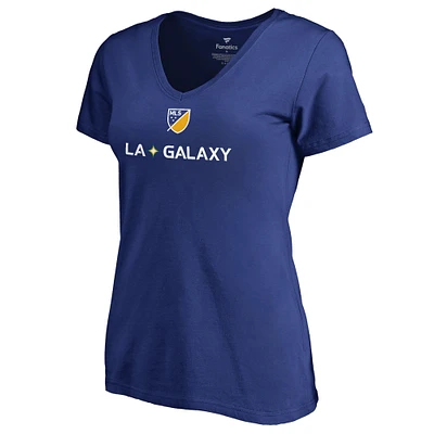 Women's Royal LA Galaxy Shielded V-Neck T-Shirt
