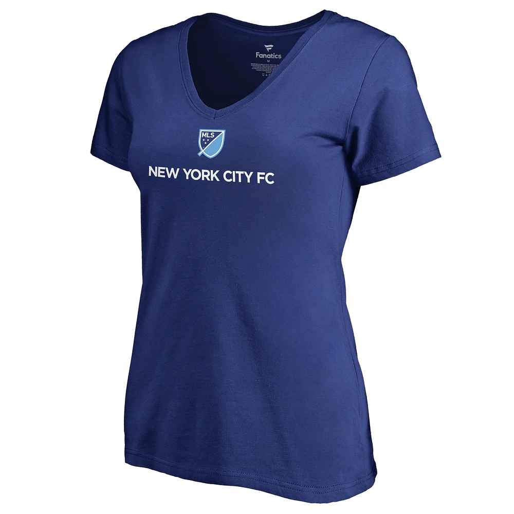 Women's Royal New York City FC Shielded V-Neck T-Shirt