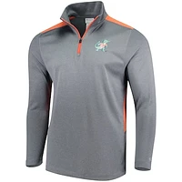 Men's Champion Heathered Gray Florida Gators Button Hook Quarter-Zip Jacket