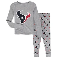 Preschool Heathered Gray Houston Texans Long Sleeve T-Shirt & Pants Sleep Set