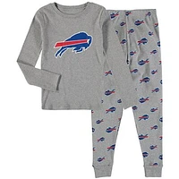 Preschool Heathered Gray Buffalo Bills Long Sleeve T-Shirt & Pants Sleep Set