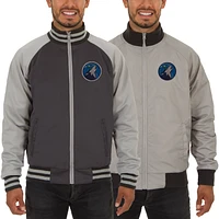 Men's JH Design Gray Minnesota Timberwolves Reversible Track Jacket