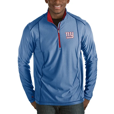 Men's Antigua Heather Royal New York Giants Tempo Half-Zip Pullover Jacket