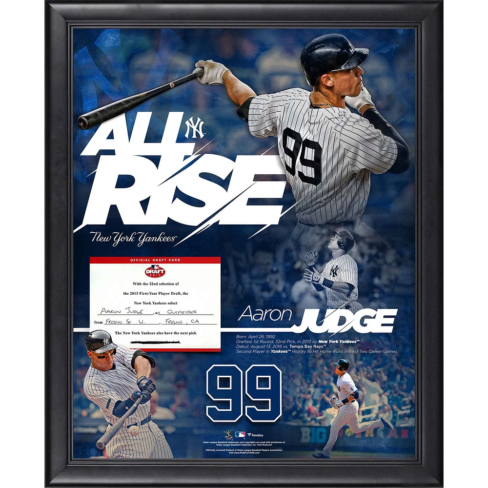 Aaron Judge New York Yankees Framed 16" x 20" All Rise Collage with Printed Replica Draft Day Card