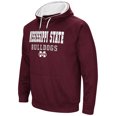 Men's Colosseum Maroon Mississippi State Bulldogs Big & Tall Pullover Hooded Sweatshirt