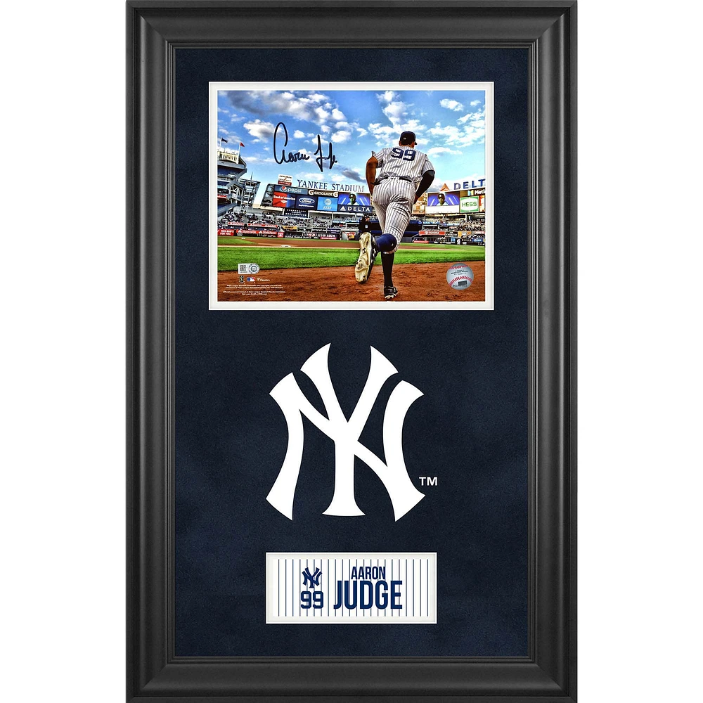 Aaron Judge New York Yankees Deluxe Framed Autographed 8" x 10" Running Out of Dugout Photograph