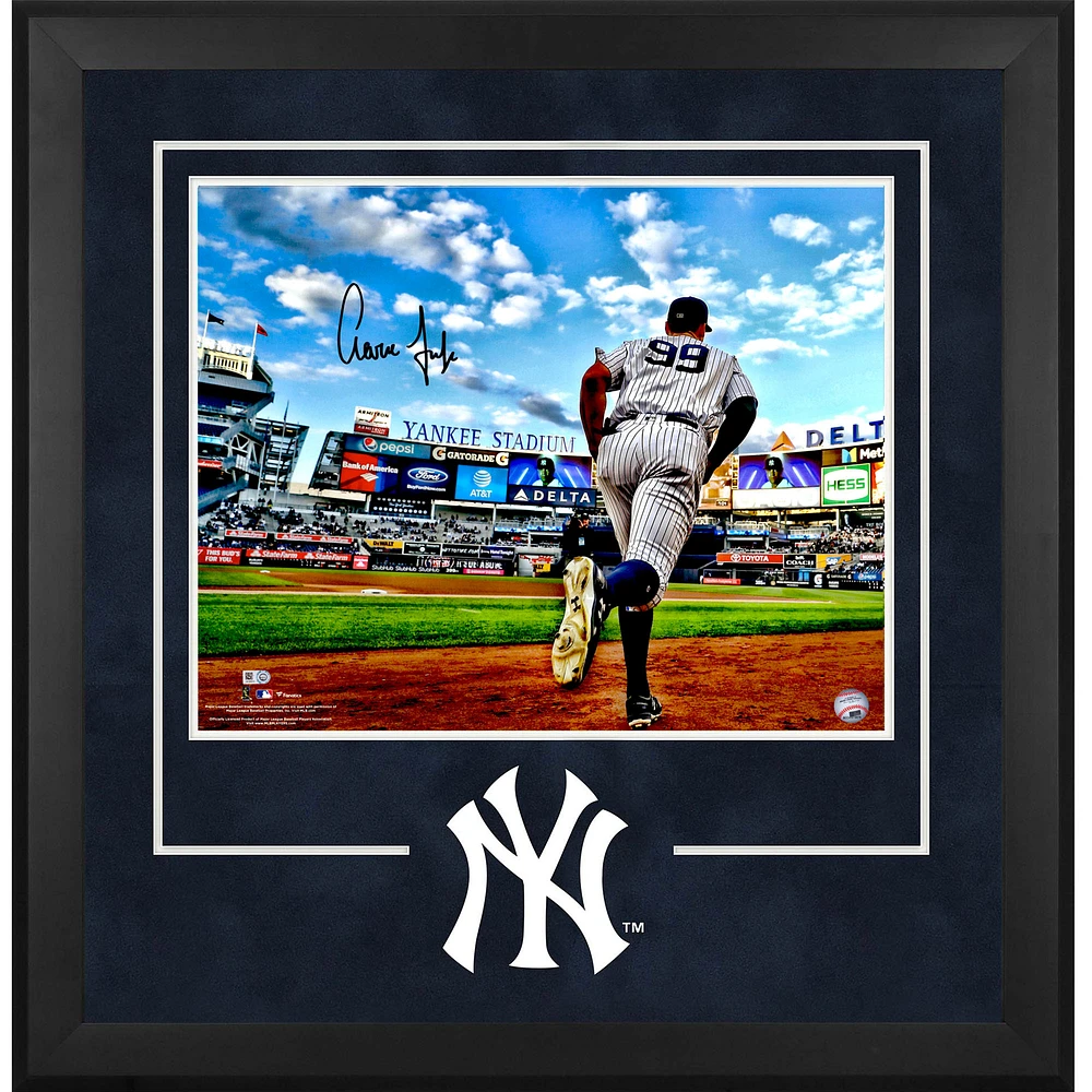 Aaron Judge New York Yankees Deluxe Framed Autographed 16" x 20" Running Out of Dugout Photograph