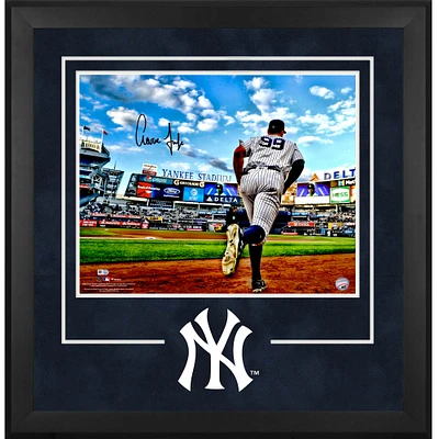 Aaron Judge New York Yankees Deluxe Framed Autographed 16" x 20" Running Out of Dugout Photograph
