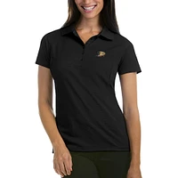 Women's Antigua Black Anaheim Ducks Pique Performance Polo