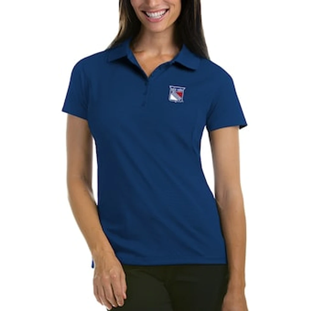 Women's Antigua Royal New York Rangers Pique Performance Polo