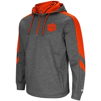 Men's Colosseum Charcoal/Orange Clemson Tigers Lawrence Quarter-Zip Pullover Hoodie