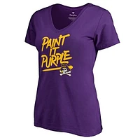 Women's East Carolina Pirates Paint It V-Neck T-Shirt